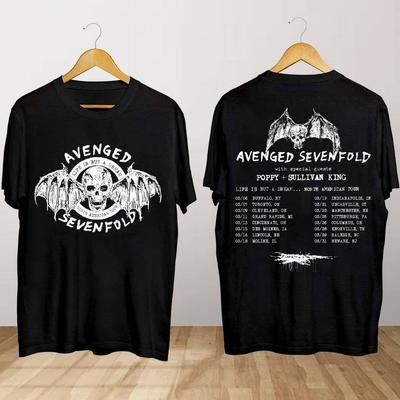 Avenged Sevenfold 2024 Тур Life Is But A Dream *2side Футболка Черная Хлопковая