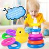 Animal Rainbow Stacking Ring Tower Stapelring Kids Montessori Toys Early Education Teaching Aids Baby Toys Gift Stack Rings