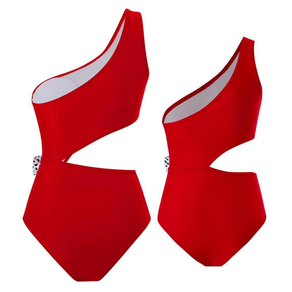 Женский купальник с вырезами на одно плечо для мамы и дочки 2024