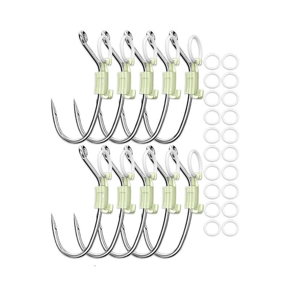 5/10/20Pcs Stainless Luminous Bait Fixed Holder Set Fishing Hooks for Fishing Accessories