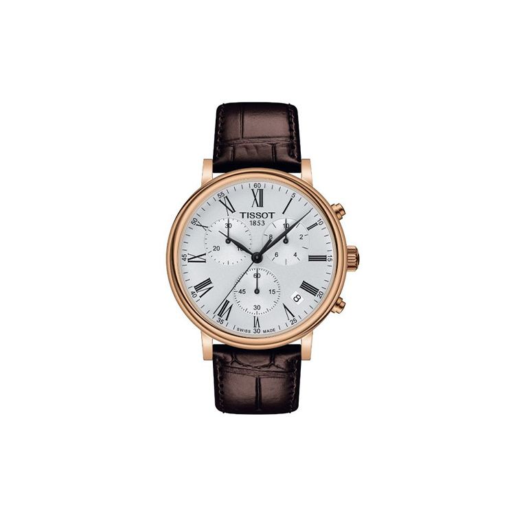Tissot Серия Carson Кварцевый механизм Водонепроницаемые Отображение даты Римская шкала Деловые Ретро Часы Мужские часы Серебряные T122.417.36.033.00