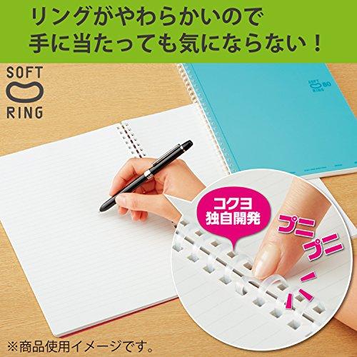 KOKUYO Soft Ring Notebook, 80 pages, Semi-B5 size, Grid ruled, Silver (SU-SV308S5-C)