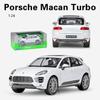 1/24 Scale WELLY Porsche Macan Turbo Alloy Car Model Diecasts Metal Toy Vehicles Car Model High Simulation Collection Childrens Gifts