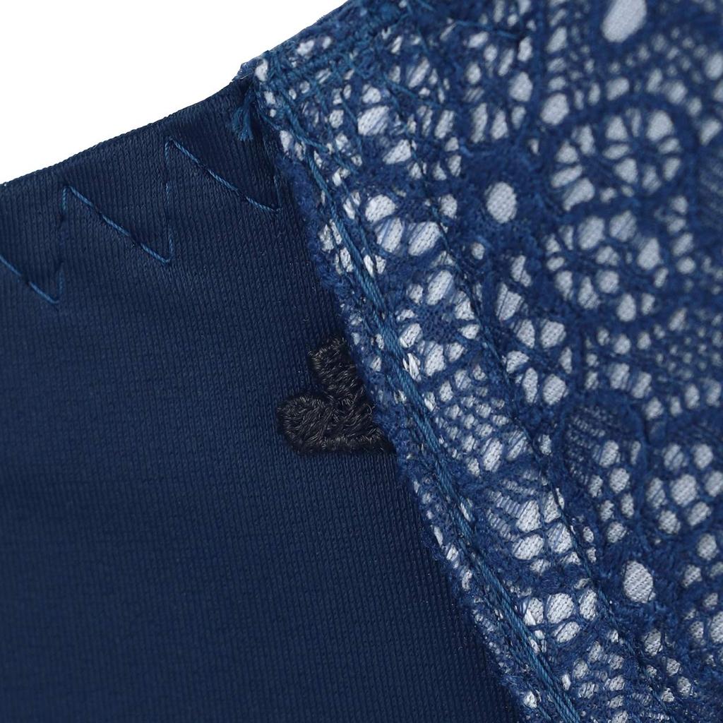 AMOSTYLE Daisy Shower Dream Bra Bra Shorts Set M008 E70M Size [AMOSTYLE] Non-Wired & (Navy)