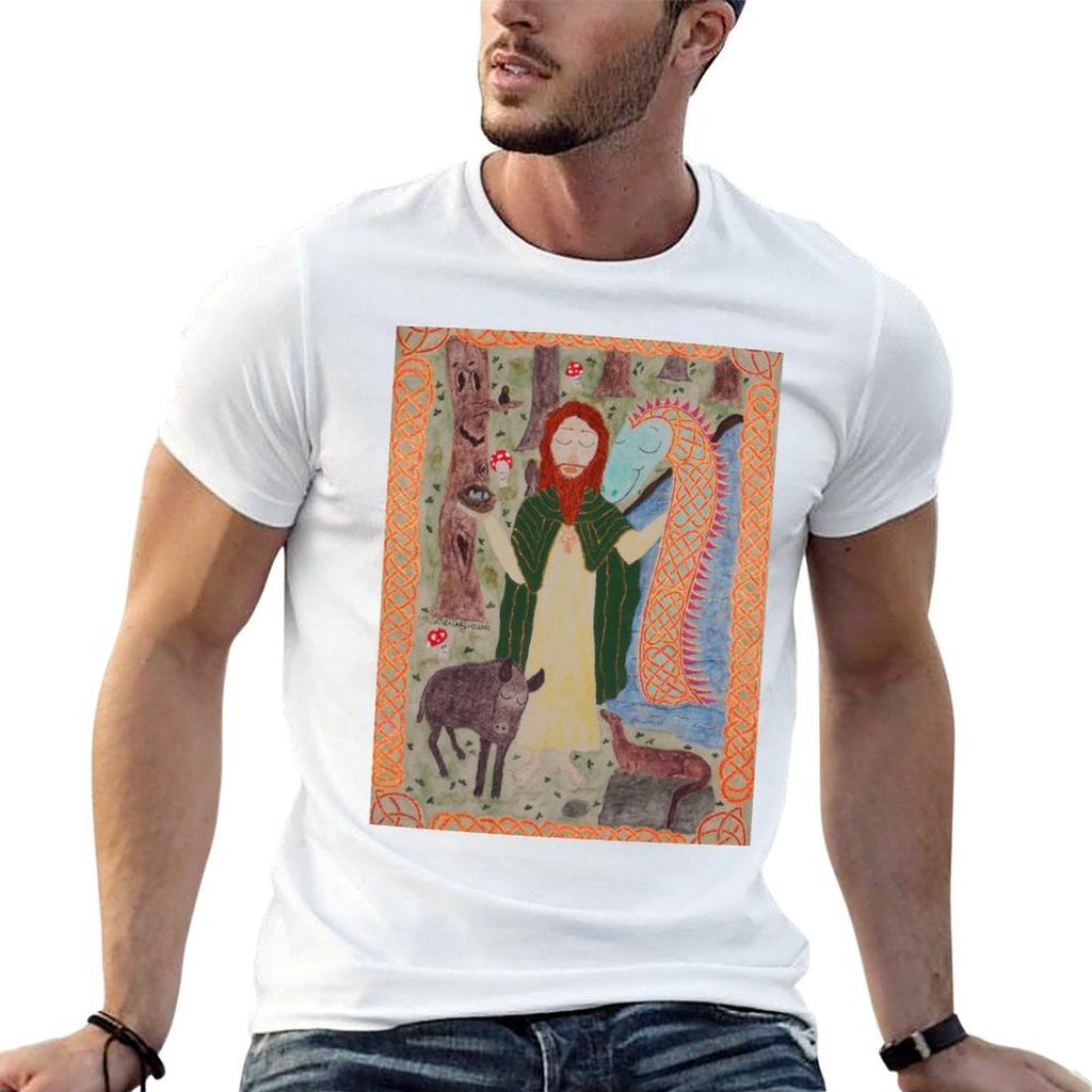 Saint Kevin of Glendalough TShirt Trendy Print Short Sleeve TShirt