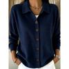 Annuo Self-developed Ribbed Button Down Cardigan Long Sleeve Shirt Jacket Versatile Women's Outerwear for European American Women