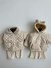 Velvet Winter Cardigan for Babies - Lapel Style, Warm Cotton Jacket, Unisex Newborn Korean Design