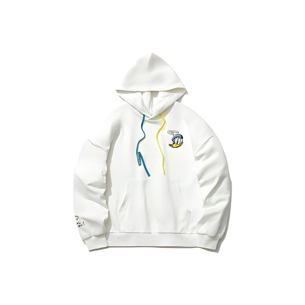 Li-Ning Женский пуловер с капюшоном и вышивкой X Disney Donald Duck, белый AWDR494-1