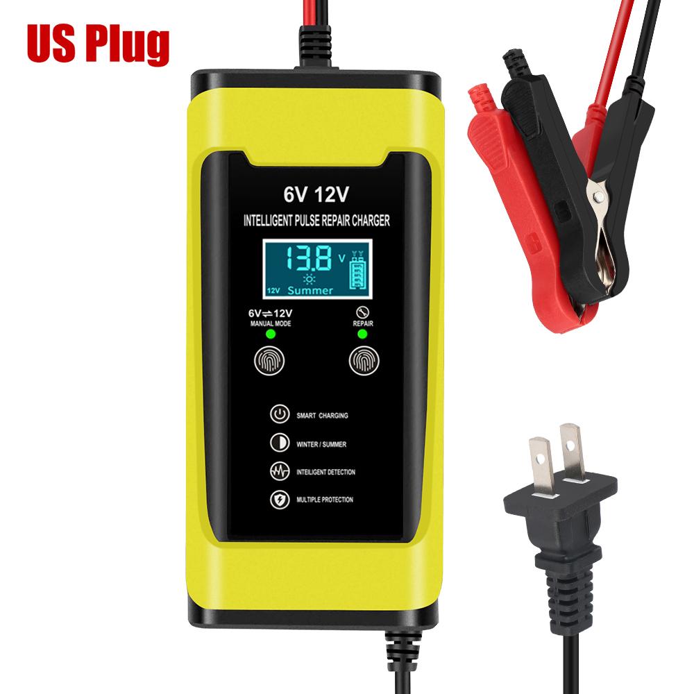 12V 6A RV Supplies Lead Acid Batteries Chargers Storage Cell Maintance Digital Smart Pulse Repair Boat Car Battery Charger 90W