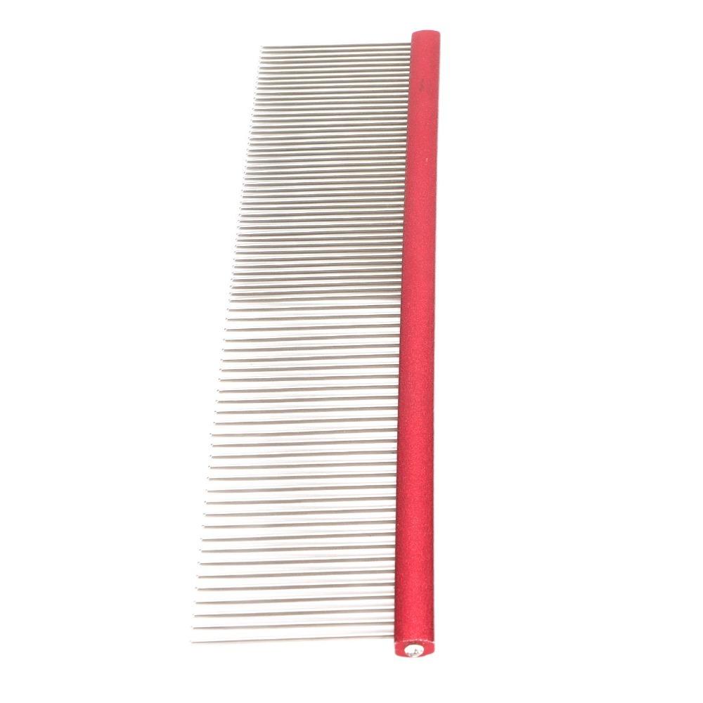 Non Slip Handle Pet Straight Comb Metal Cat Hair Comb Pet Detangling Comb All Hair Lengths