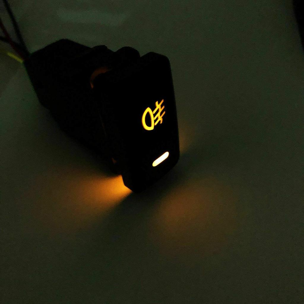 Для противотуманных фар Plouluyt, светодиодный фонарь, 4-полюсный 12 В с подсветкой, кнопочный переключатель, светодиодная полоса DRL (33x22мм)