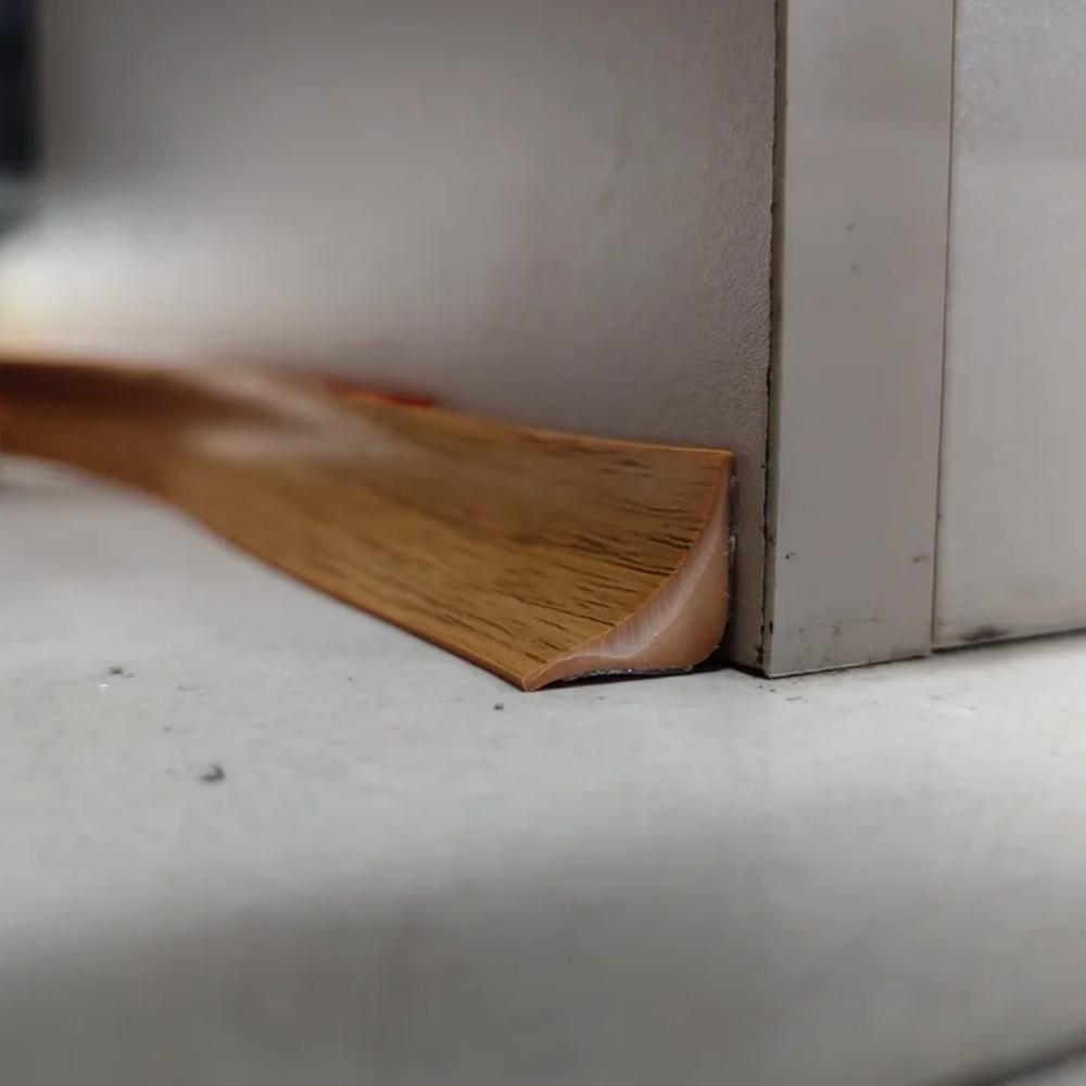 1pc 2mX15mm Self-Adhesive Floor Transition Strip,Wood Grain PVC Flexible Edging TrimWaterproof&Easy Install Door Threshold Strip