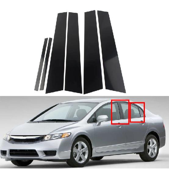For Honda Civic Car Sticker Pillar Posts Door Trim Covers Decorative Accessories 2006 2007 2008 2009 2010 2011