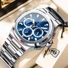 POEDAGAR Business Male Clock Date Chronograph Waterproof Luminous Luxury Men Watch Stainless Steel Quartz Fashion Men's Watches