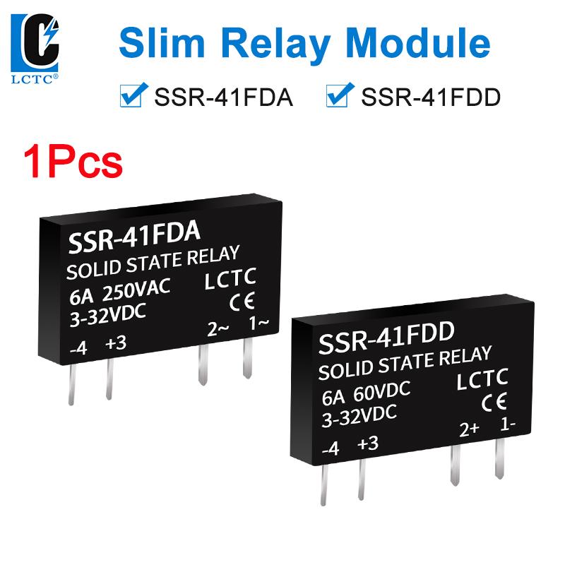 SSR Solid State Relays DC to DC Slim Relay Module 3-32VDC 6A Mini Relay Non-contact DIN Rail Relay SSR-41FDD Relays 5