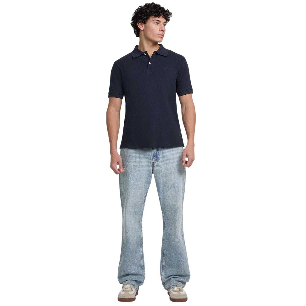 Guess Mens Embroidered Logo Short-Sleeved Polo Shirt