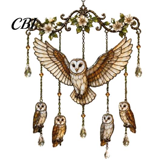 Window Hanging Wind Chime Outdoor Bird Chimes, Decorative Pendants, Acrylic Garden Ornament Hangings for Porch Patio Decorations Nature-inspired