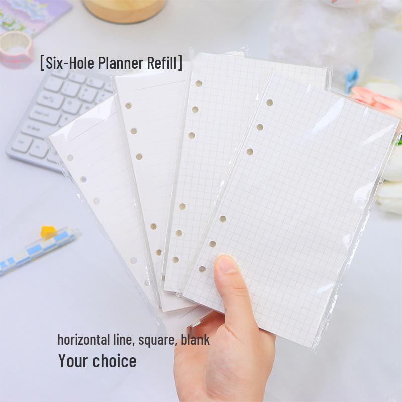 Утолщенная бумага для сменных блоков формата A4/B5/A5/A6/A7 – Горизонтальная линия, Клетка, Чистые листы