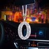 Personalized Car Accessory Bling Rear View Mirror Accessories Rhinestone Numbers Interior Decoration Hanging Ornament 0-10 Automotive Pendant