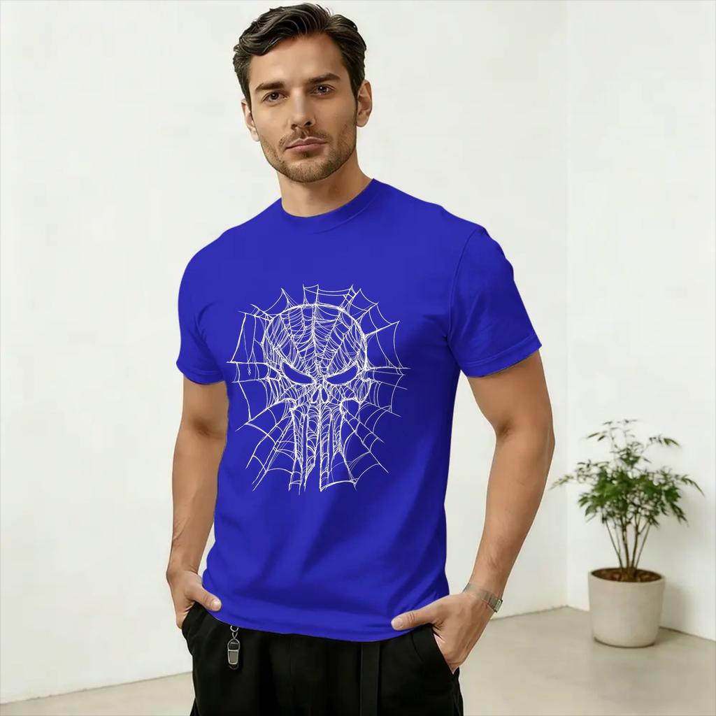 Casual TShirt Summer Spider Skull Art Design Trending T Shirts Cotton Tee Shirt for Unisex Y2K Classic Cheap Short Sleeve Tops