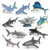 Realistic Mini Ocean Fish Model Set, Great White Shark Swordfish Marlin Whale Shark Blue Shark Sardine