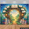 Двумерный фон «Первый день в школе», Волшебная книжная арка с фоном лесной тропы на солнце для вечеринки
