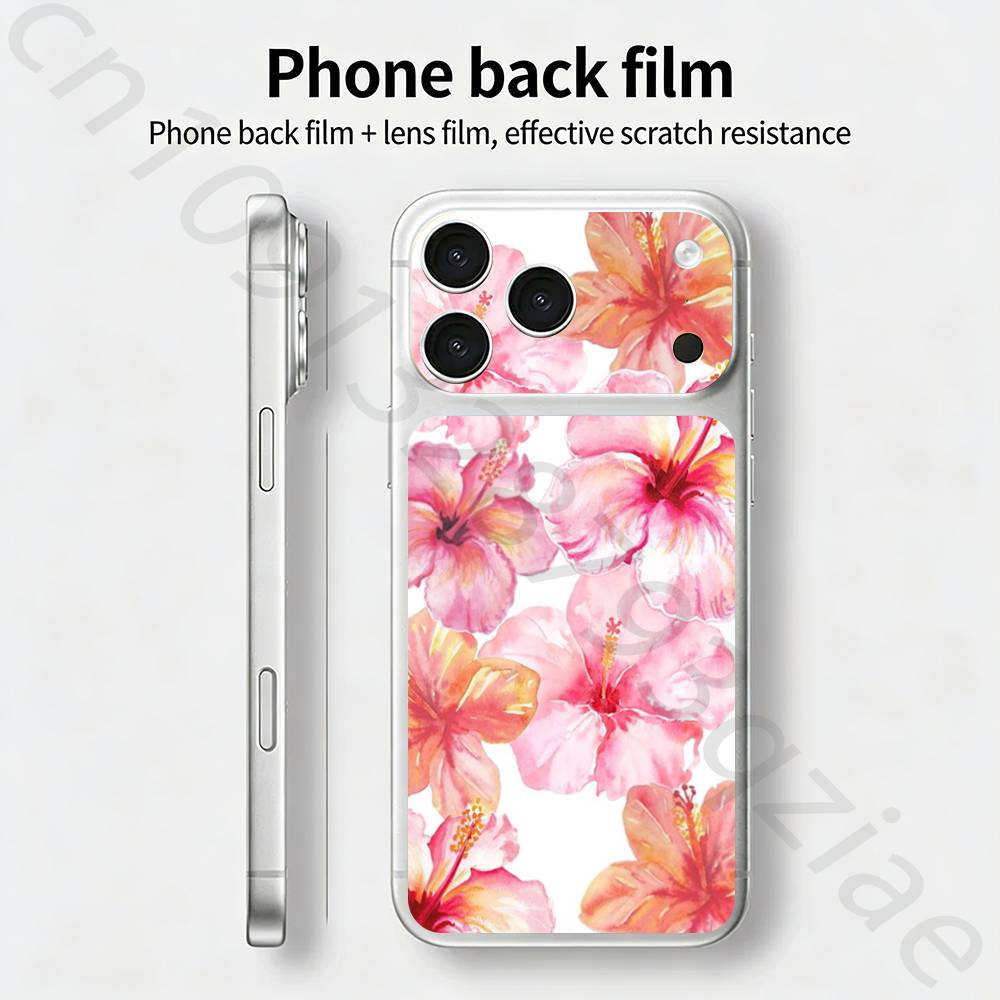 Гавайский Желтый Гибискус Для iPhone 17 pro Max /17 pro Полное Покрытие Наклейка Skin Wrap 3D Цветная Задняя Защитная Пленка-Стикер