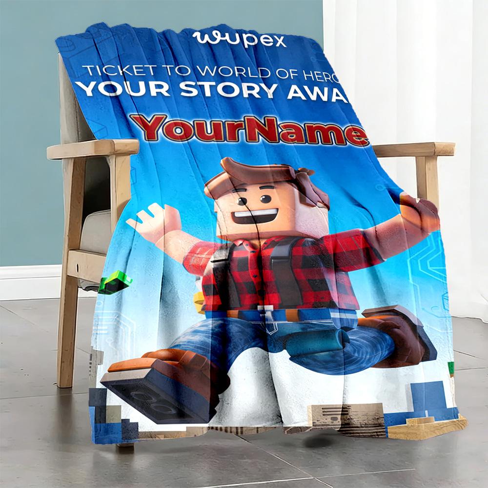 Roblox 1 Customize Text Blanket Cozy Customizable Blanket Warmthful Decor Perfect for Seaside Picnics Living Room Livingroom