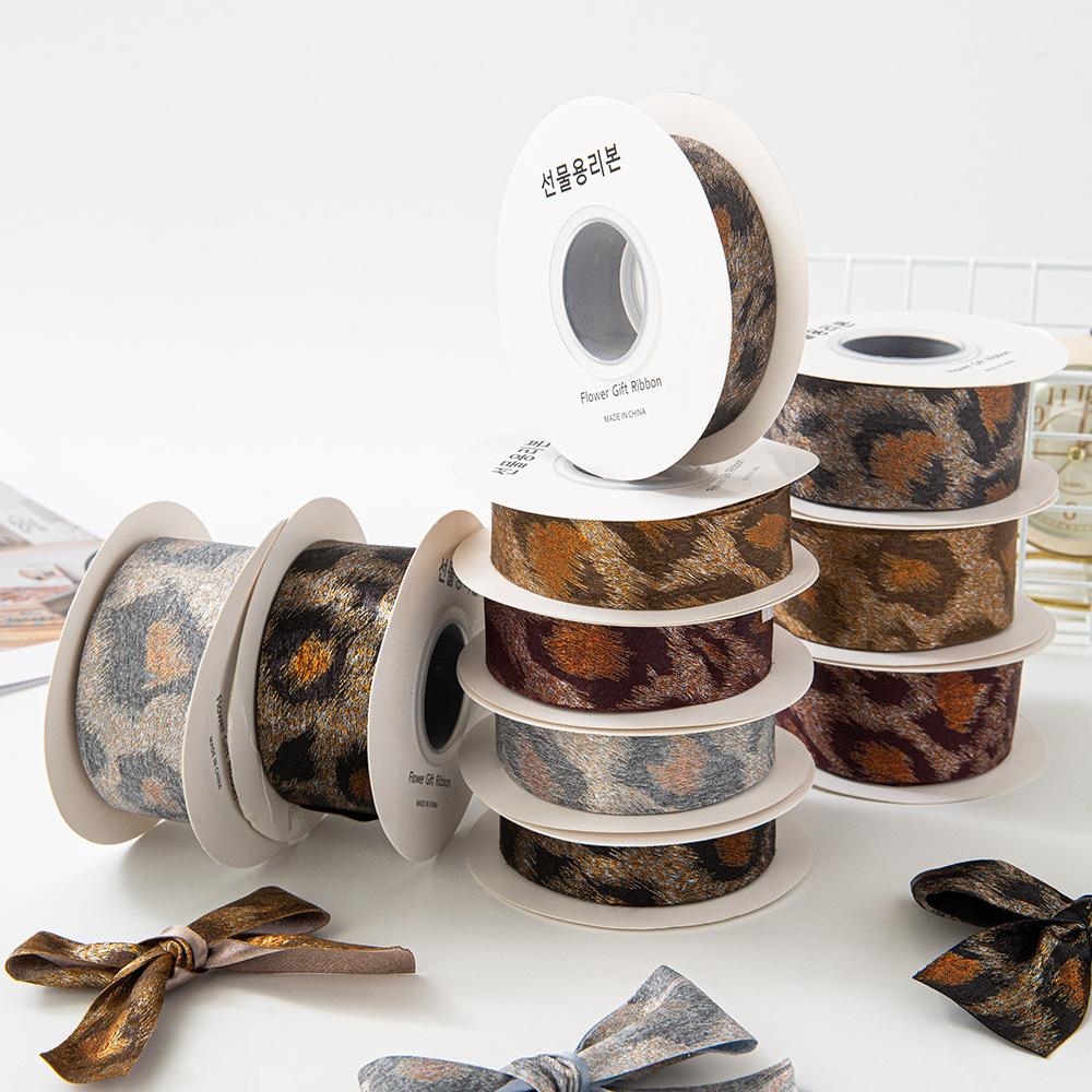Бархатная лента с леопардовым принтом, бант, аксессуары для волос и одежды, для упаковки подарочных коробок