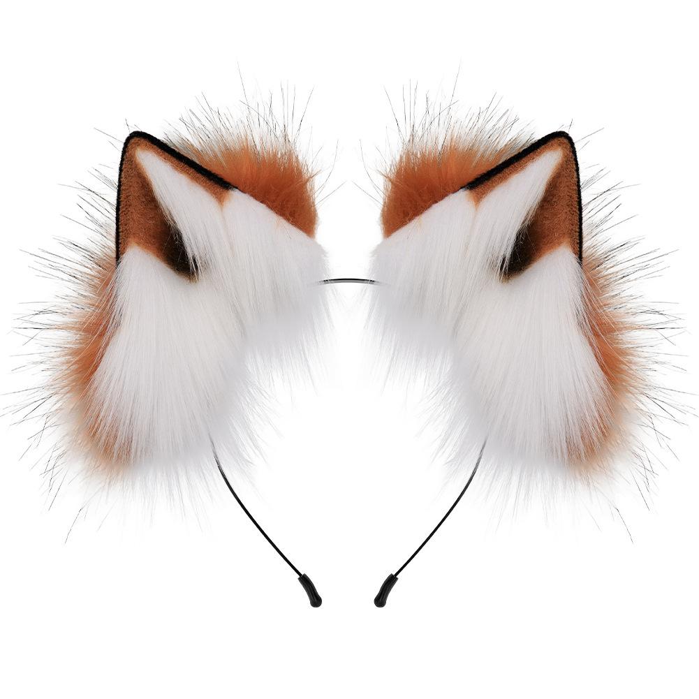 Simulation Adjustable Multi-Color Animal Ear Headband, Halloween Playing Wolf Ear Headband Cosplay Ear Hair Accessories