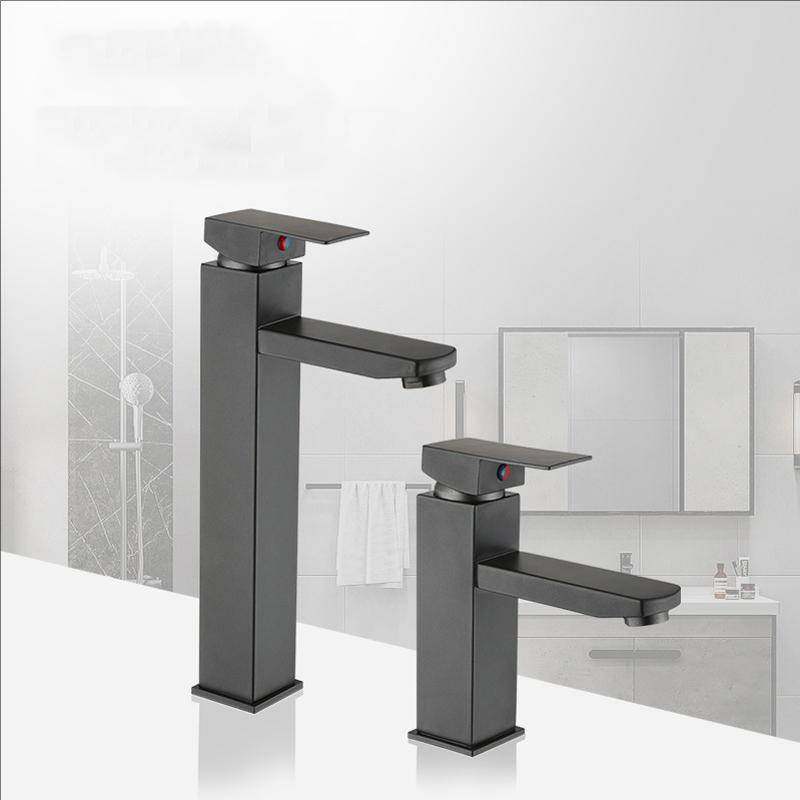 Черный смеситель для раковины Горячий и холодный смесители Смесители для раковины в ванной Однорычажный Кремово-белый Смесители для раковины Серо-белый