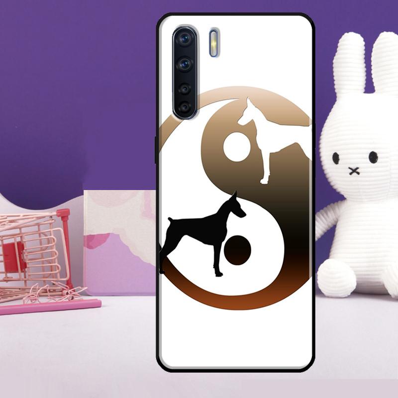 Мультяшный чехол с доберманом для Oppo A57 A77 A76 A16 A96 A17 A18 A60 A80 A40 A38 A58 A78 A98 A94 A74 A54 A15 A5 Pro