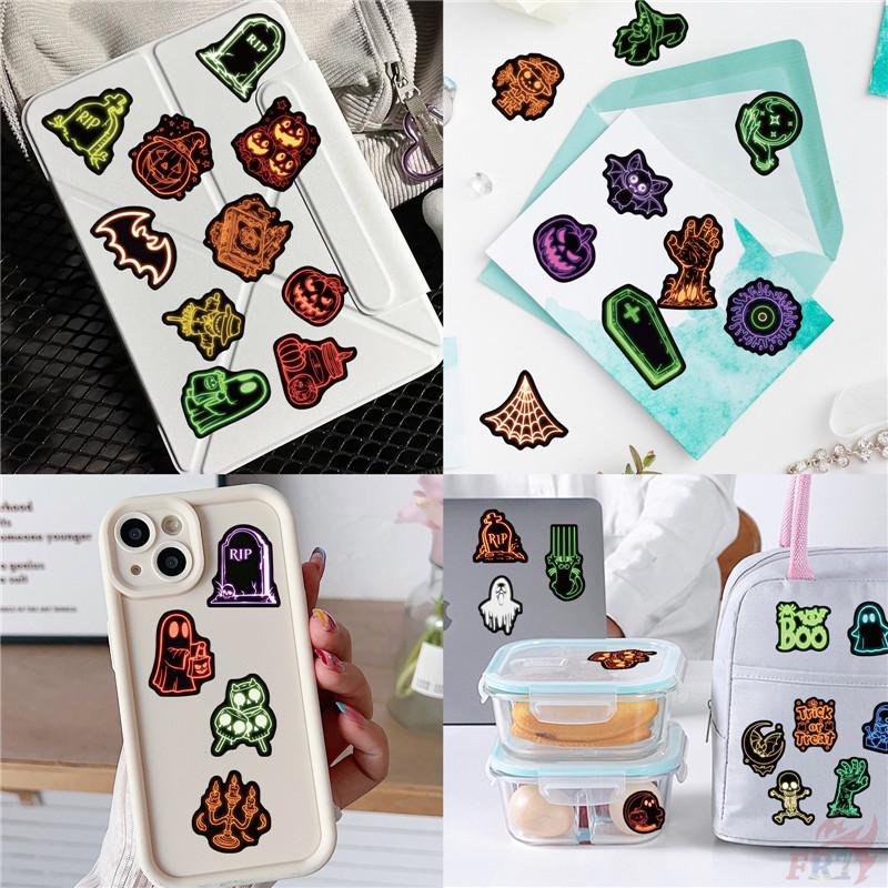 50Pcs/Set Neon Color. KUSO Funny Halloween Scary Horror Stickers DIY Fashion Waterproof Doodle Decals Stickers