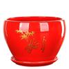 Apple-Shaped Ceramic Planter with Tray