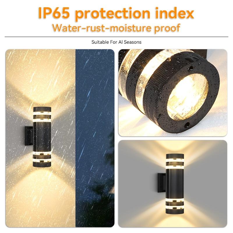 LED Outdoor Wall Light IP65 Waterproof E27 Replaceable Bulb 3 Color Wall Lamp Indoor For Garden Gate Balcony Living Room Bedroom