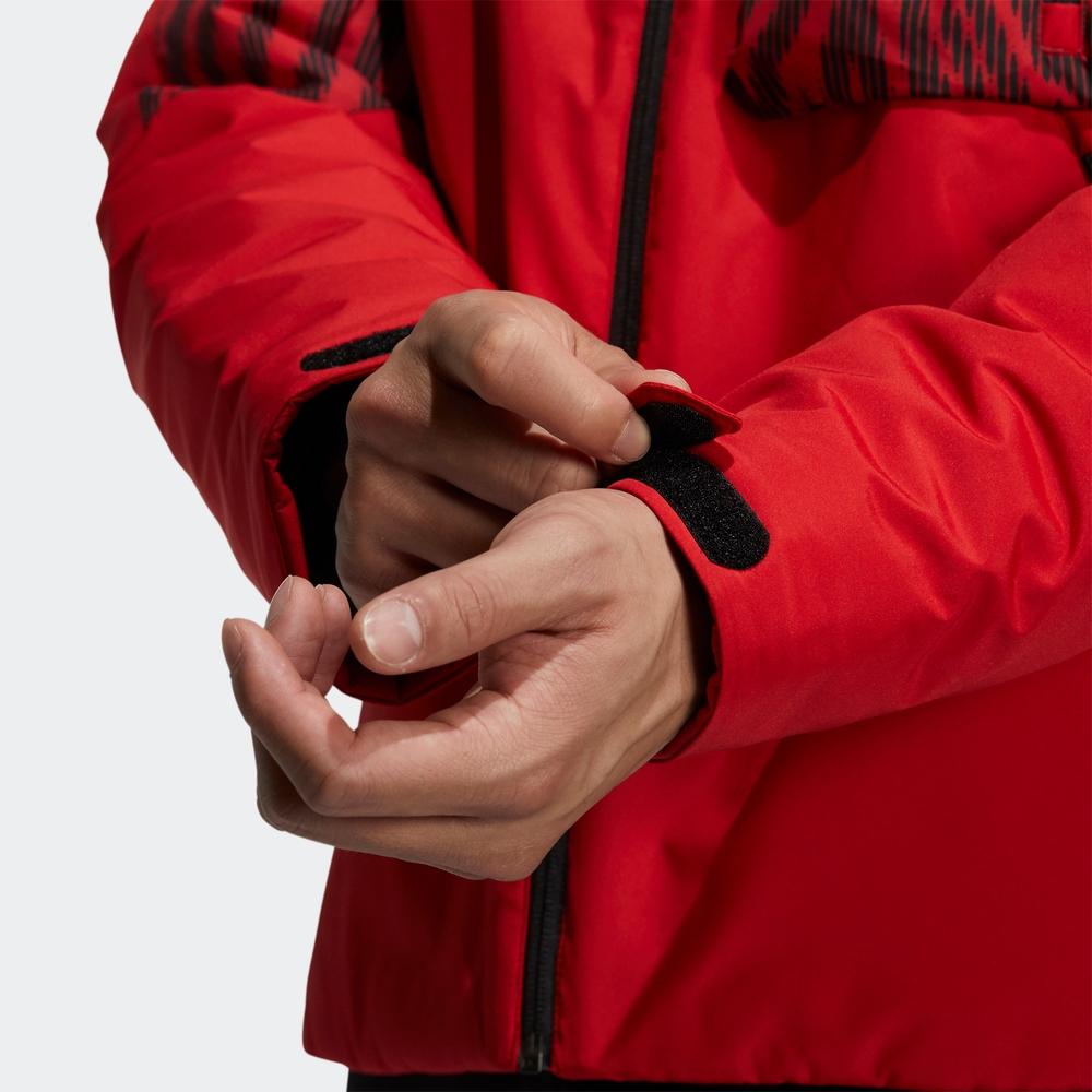adidas Куртка с капюшоном из хлопка Color Block, мужские куртки светло-малинового цвета HE7337