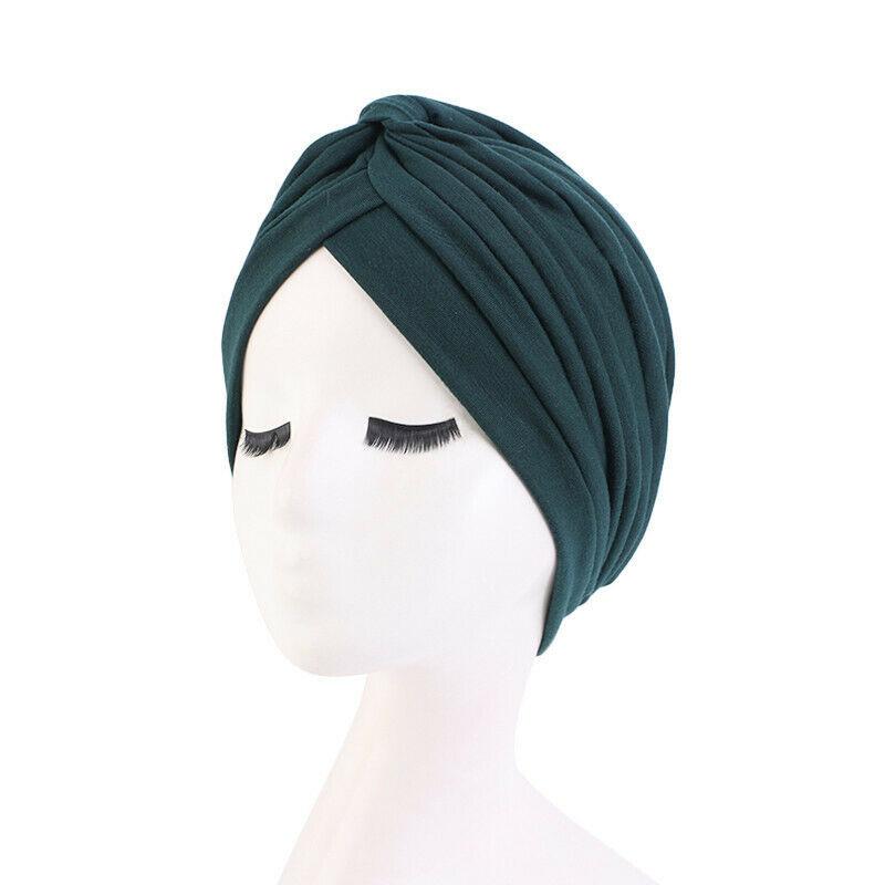 Indian Muslim Women Turban Jersey Hijab Bonnet Pleated Cap Hair Loss Hat Islamic Under Scarf Head Wrap Chemo Caps Beanies Cover