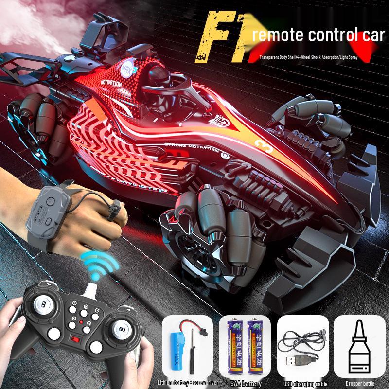 Cross-Border Gesture Sensing RC Drift Car: Four-Wheel Drive F1 Formula with Spray Feature