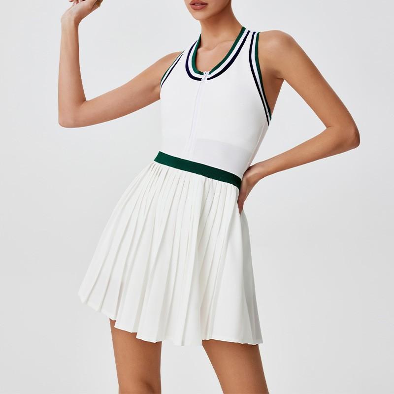 Womens High-Waisted Sport Skirt With Zipper Detail Breathable Athletic Skort Tennis Golf Badminton Running Fitness