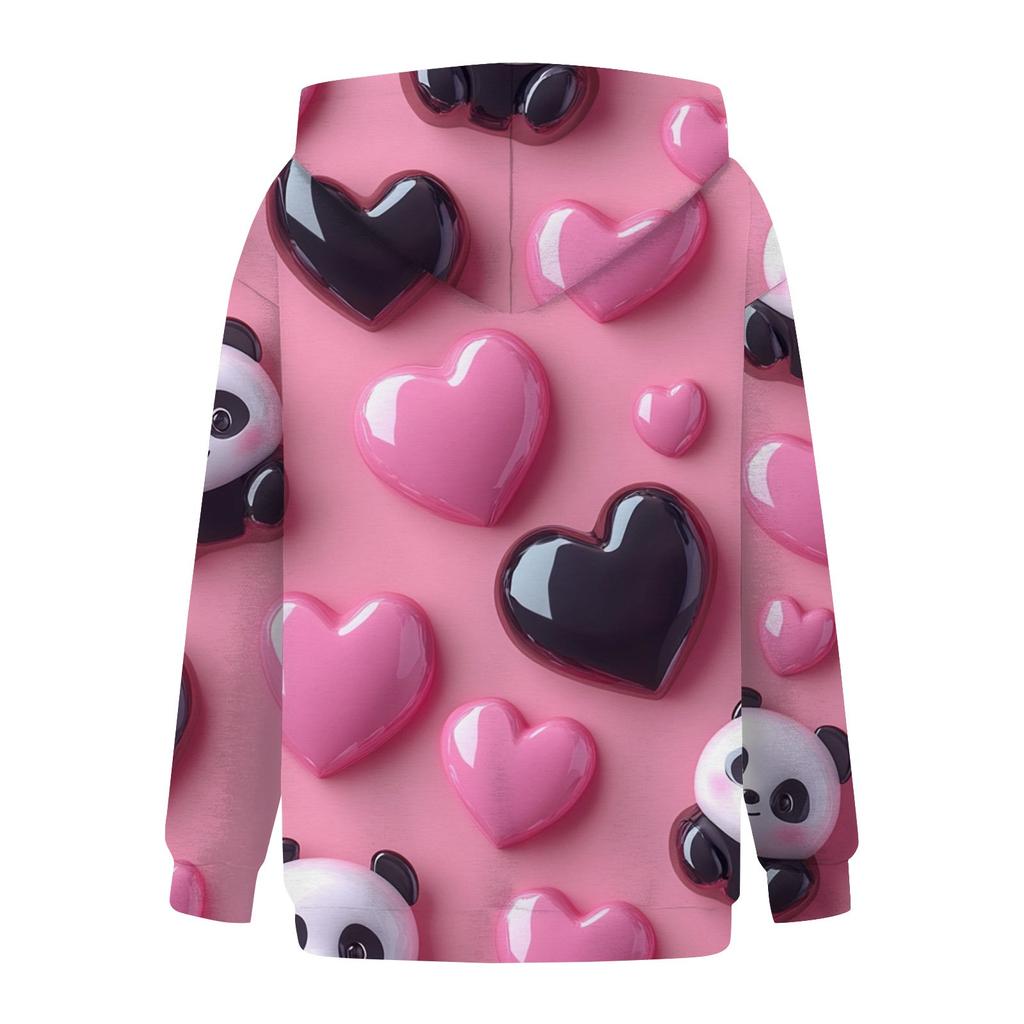 Женская плюшевая теплая повседневная куртка с принтом ко Дню святого Валентина, зимняя куртка