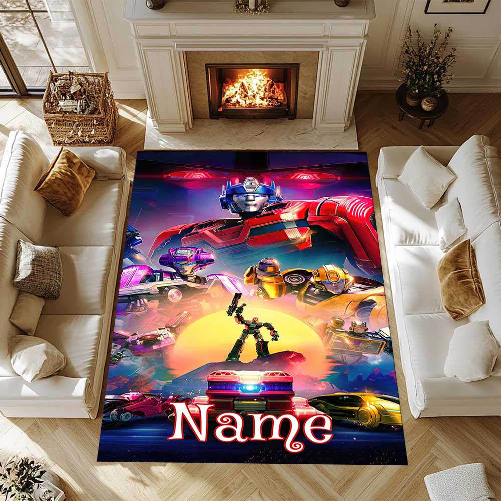 Love Transformers (20) Customize your name rug, office chair cushion, home bedroom living room gift.