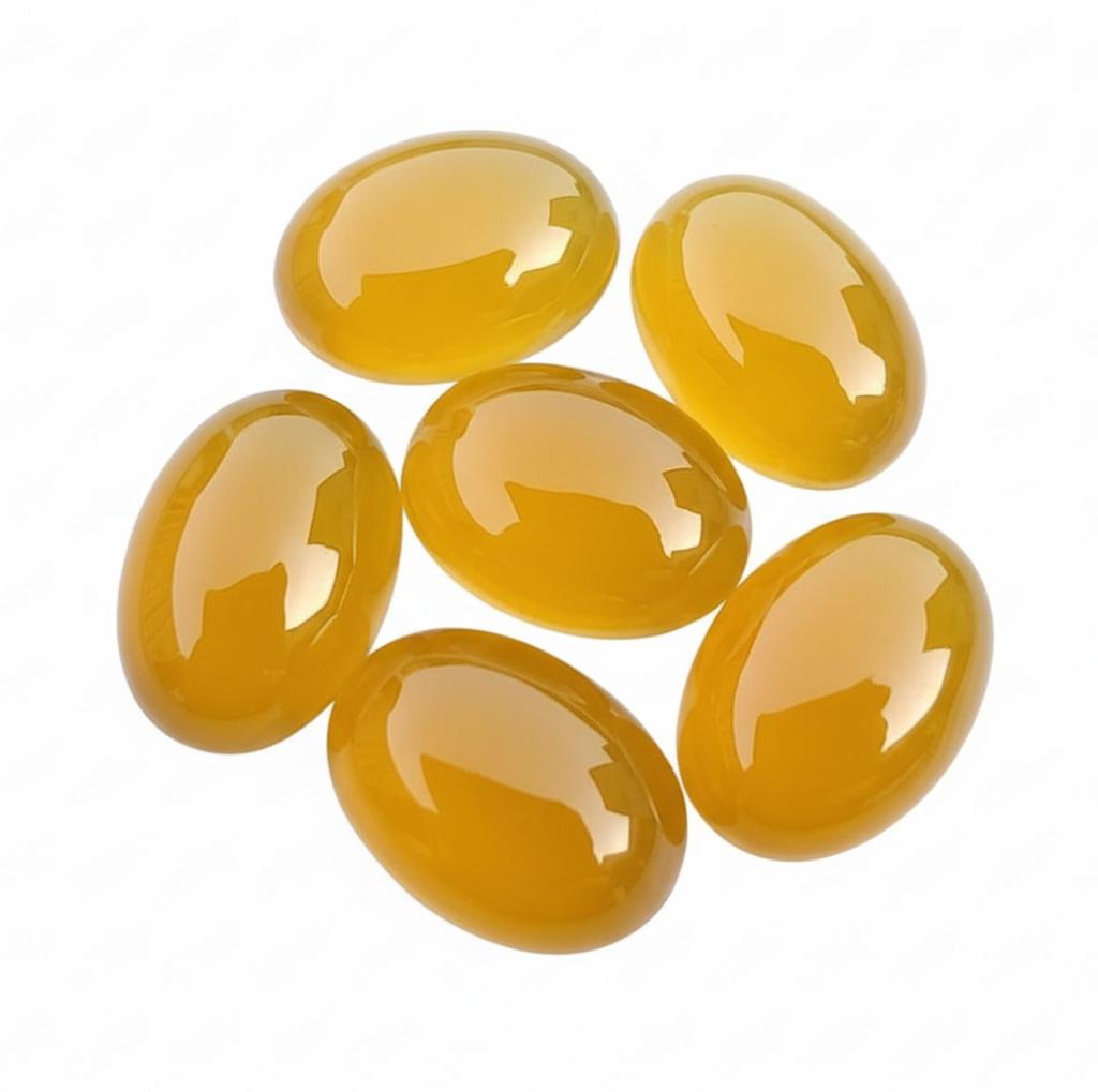 Натуральные кабошоны из мангового халцедона - Овальные камни с плоской задней стороной для изготовления ювелирных изделий