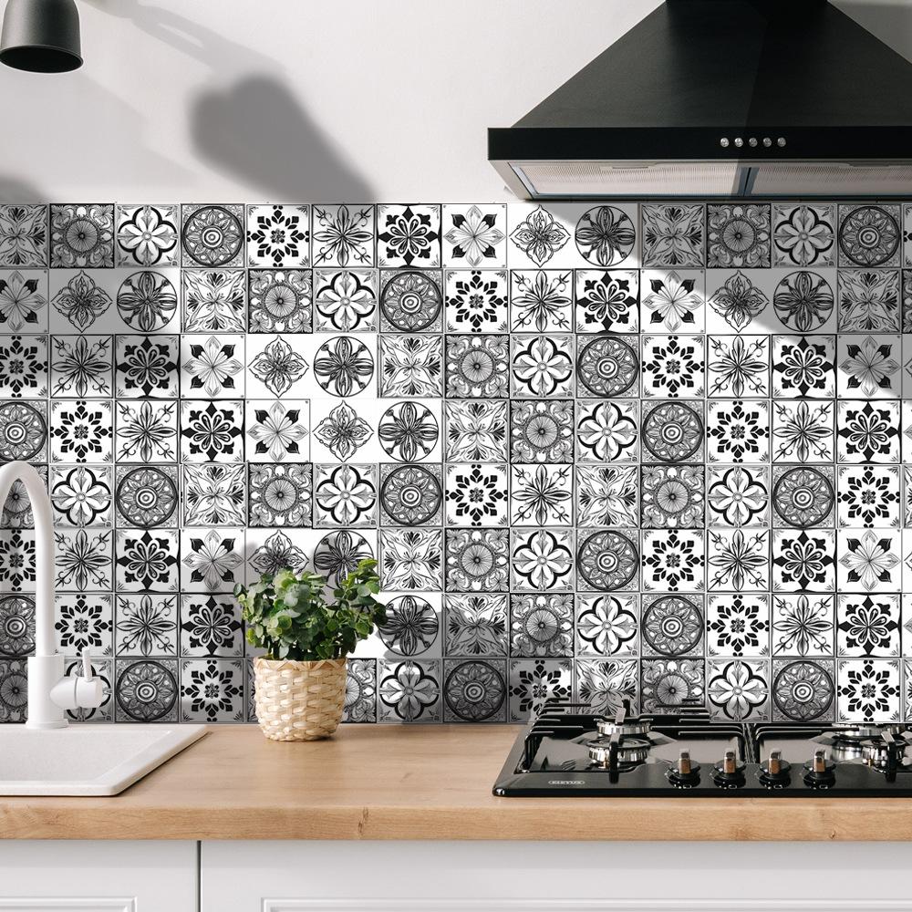 MSC1228 Ceramic Tile Mandala Pattern Kitchen Dining Room Background Landscaping Tile Paste Self-adhesive