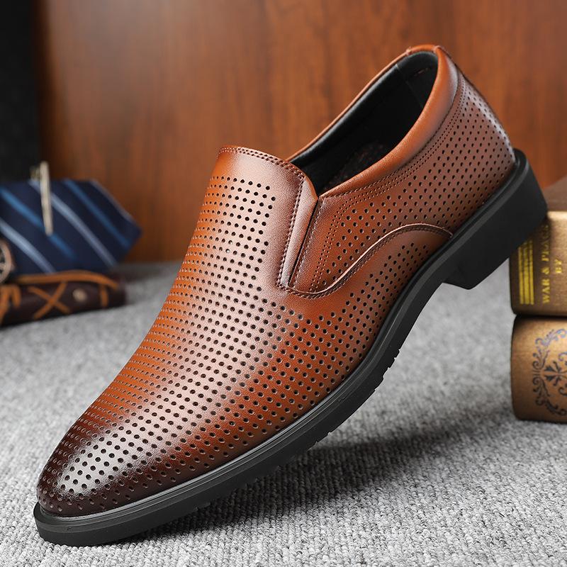 Модные летние дышащие мужские туфли большого размера с выемками, модные деловые туфли из коровьей кожи, мужские мокасины, новые дизайнерские туфли для мужчин