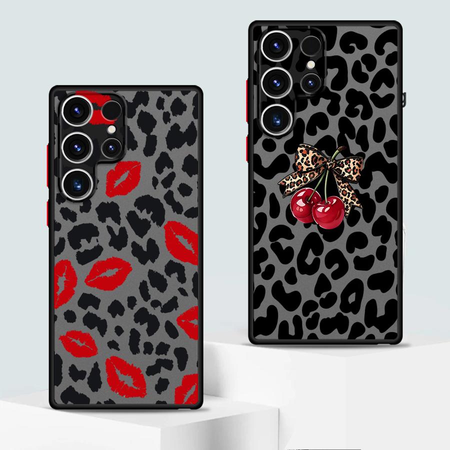 Funda Back Phone Cover Case for Samsung Galaxy S26 S23 FE S22 S21 S25 Ultra Note 20 Ultra 10+ S20 FE S24 Plus Leopard Butterfly