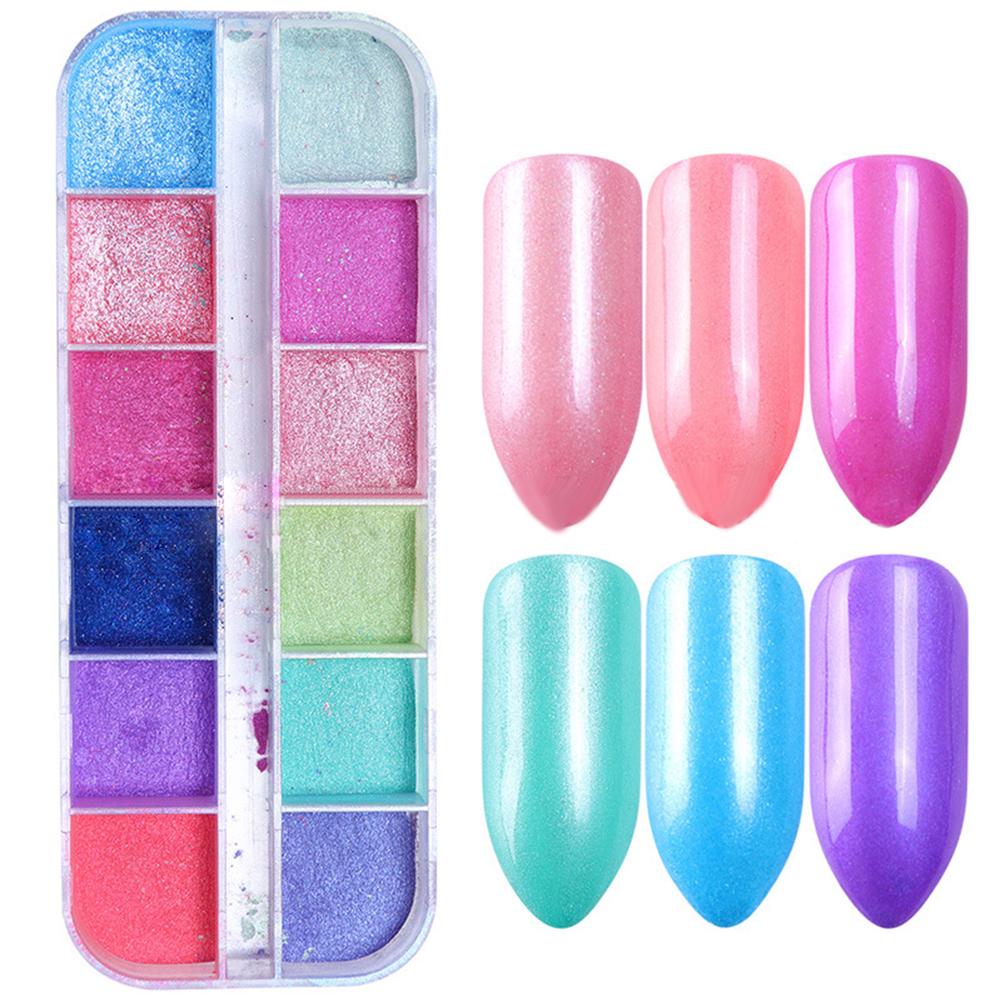 12 шт./кор. ультратонкой блестящей пудры для ногтей «сделай сам», пигмент для украшения ногтей при слабом освещении