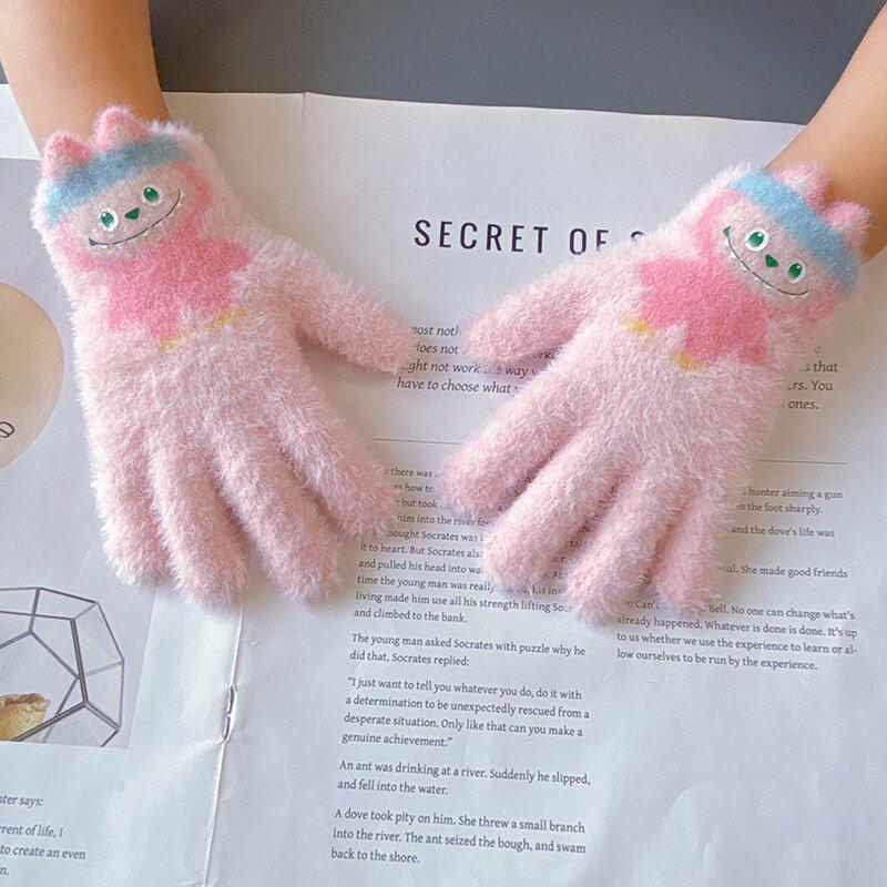 Детские вязаные мультяшные перчатки, возраст 3-6 лет - Теплая зимняя защита