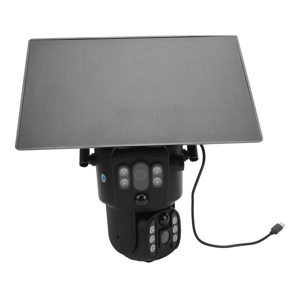 Solar Security Camera 8MP 4K Dual Lens Wireless Full Color Night Vision 2 Way Talk Human Detection I