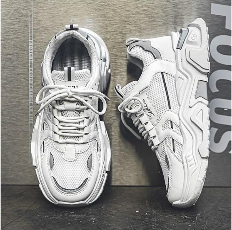 Модные мужские повседневные кроссовки с толстой подошвой из сетчатой ткани, летние дышащие кроссовки с мягкой подошвой для бега, модная спортивная обувь для активного отдыха, мужские кроссовки