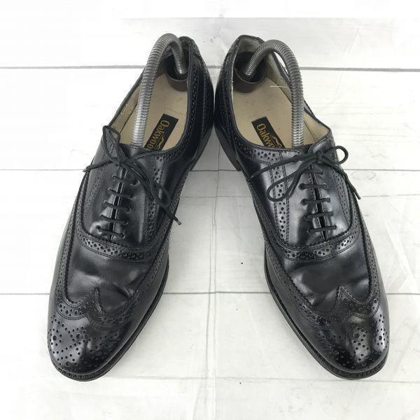 Кожаные туфли Oakwoods Full Brogue Wingtip [9.5D/27.0/Черный] Винтаж(ИСПОЛЬЗОВАЛ)